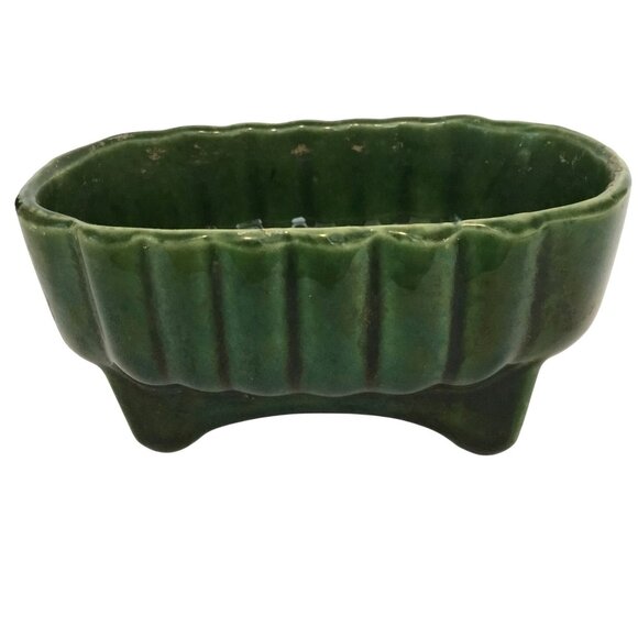 VTG UPCO Ungemach Pottery Co 370 USA Green 6" Ceramic Planter Original Label MCM - Picture 5 of 9